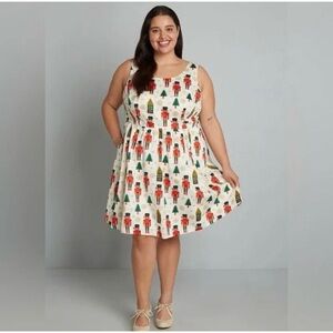 ModCloth Nutcracker Fit and Flare Dress
